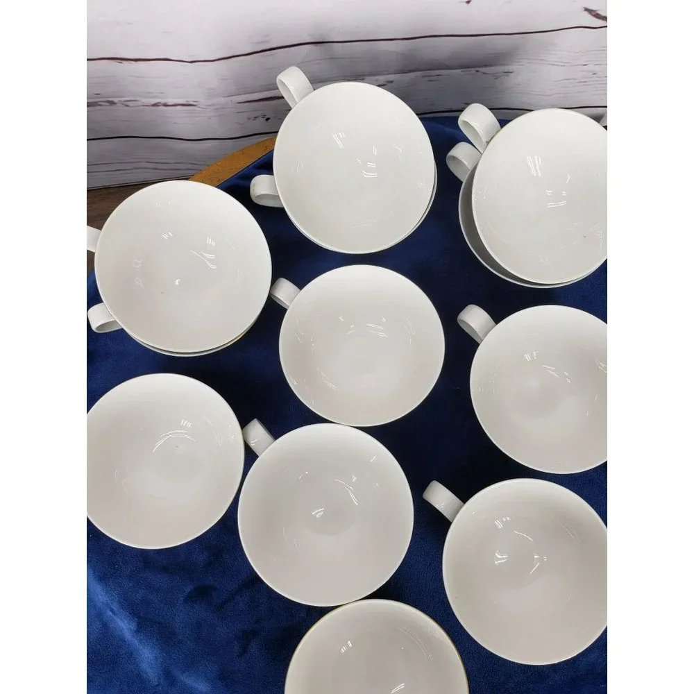 Syracuse Nocturne Cup 704895 Blue White‎ Gold Trim Lot Bundle of 12 Cups